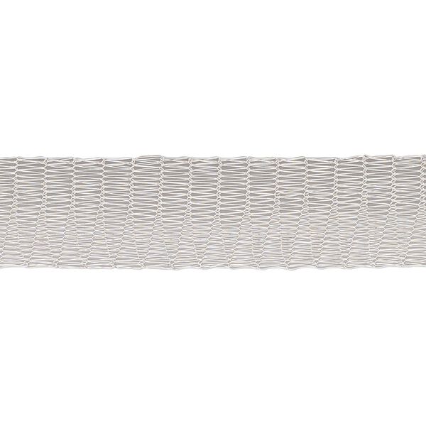 Mesh ribbon, enameled brass, silver, 12mm tubular, fits up to 18mm bead. Sold per 1-meter pkg. image number 0