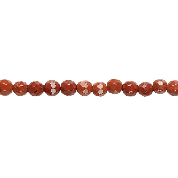 Red jasper 1pkg1, faceted round bead natural 15.5-16 inch 4mm image number 0