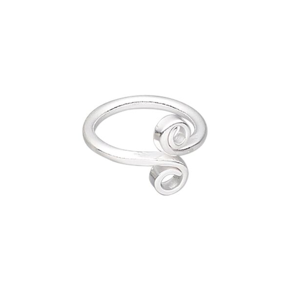 Toe ring, Hill Tribes, silver-plated copper, 13mm wide with double swirl design, adjustable. Sold individually. image number 0