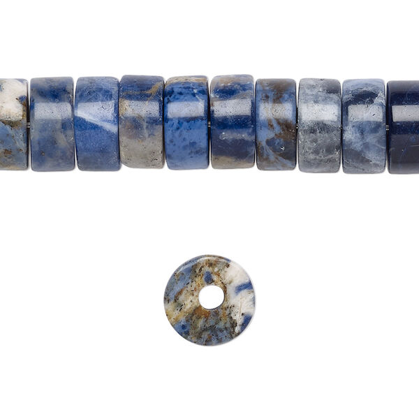 Sodalite 1pkg10, heishi bead natural 10x5mm image number 0
