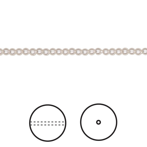 Pearl 100pk white, Crystal Passions® 2mm round 5810 image number 0