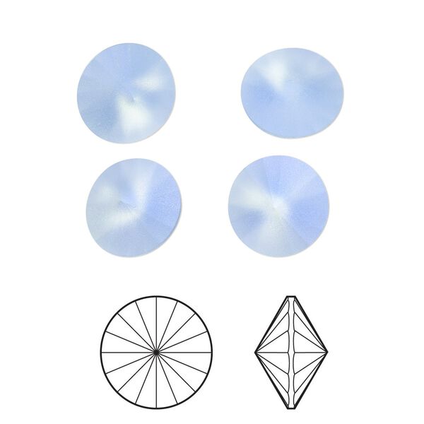 Chaton 48pk light sapphire frost foil back, Crystal Passions® 10.54-10.91mm rivoli SS47 1122 image number 0