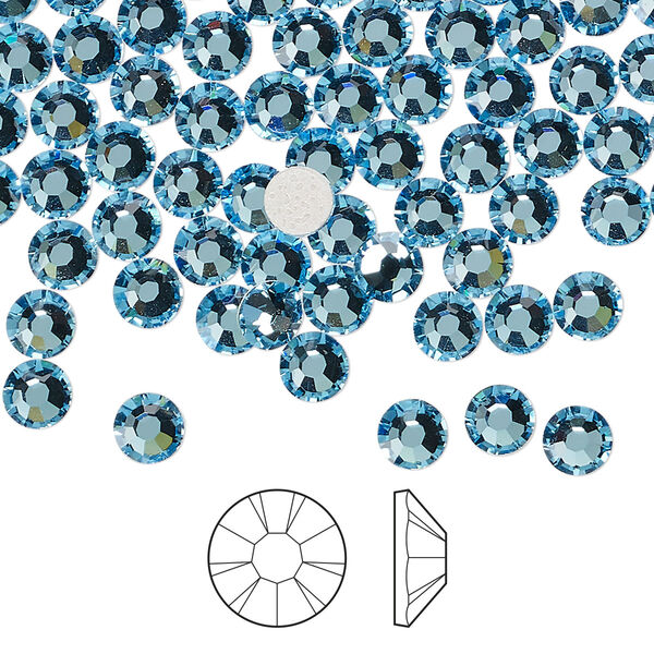 Flat back 144pk aquamarine foil back, Preciosa MAXIMA Czech crystal hotfix rhinestone 4.6-4.8mm chaton rose round SS20 image number 0