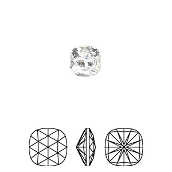Fancy stone 144pk crystal foil back, Swarovski® 8mm rose cut cushion 4471 image number 0
