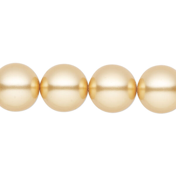 Pearl 30pk gold, Preciosa Czech crystal 12mm round image number 0