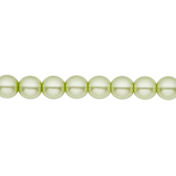 Bead, Czech pearl-coated glass druk, opaque mint green, 6mm round. Sold per 15-1/2" to 16" strand. image number 0