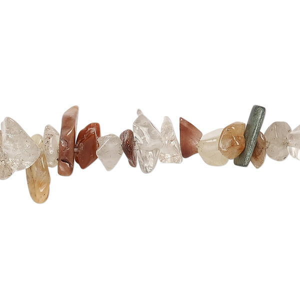 Bead, lodolite (natural), small chip, Mohs hardness 7. Sold per 15-inch strand. image number 0