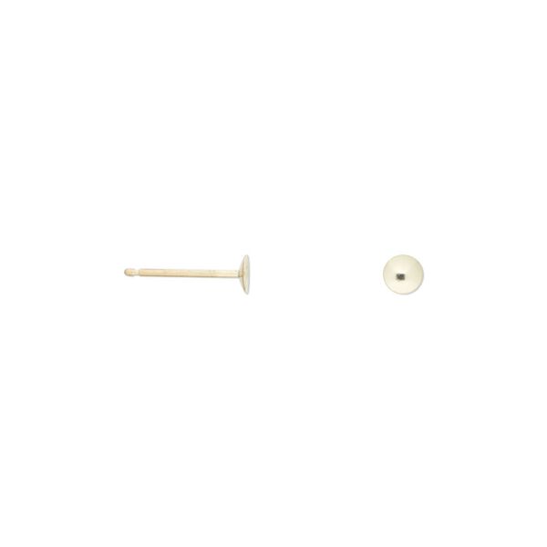 Earstud, 14Kt gold, 3mm cup, fits 4mm bead. Sold per pair. image number 0