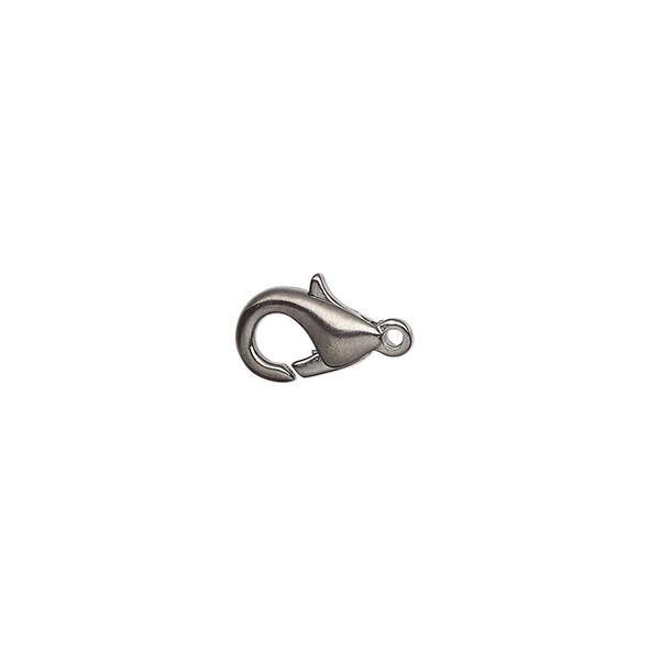 Clasp, lobster claw, gunmetal-plated brass, 10x6mm. Sold per pkg of 10. image number 0