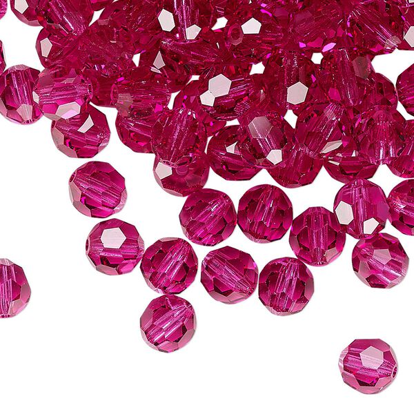 Bead 288pk fuchsia, Preciosa Czech crystal 6mm round image number 0