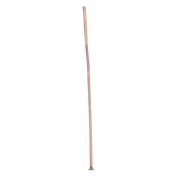 Head pin, antique copper-plated brass, 2 inches, 21 gauge. Sold per pkg of 100. image number 0