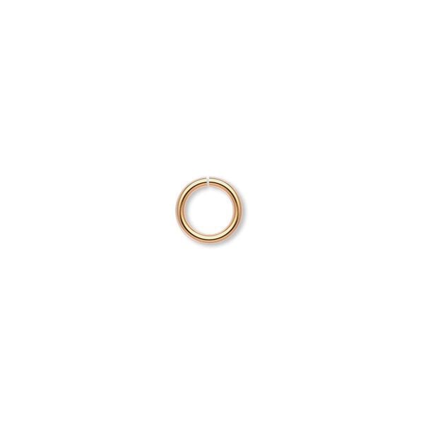 Jump ring, gold-plated brass, 7mm round, 5.1mm inside diameter, 18 gauge. Sold per pkg of 1,000. image number 0