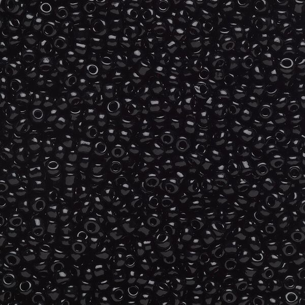Seed bead, Ming Tree™, glass, pkg/1 pound, #11 round, opaque black. image number 0