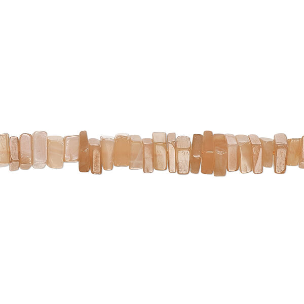 Peach moonstone 1pkg1, hand-cut square rondelle bead natural B grade, 8 inch 4x1mm-5x2mm image number 0
