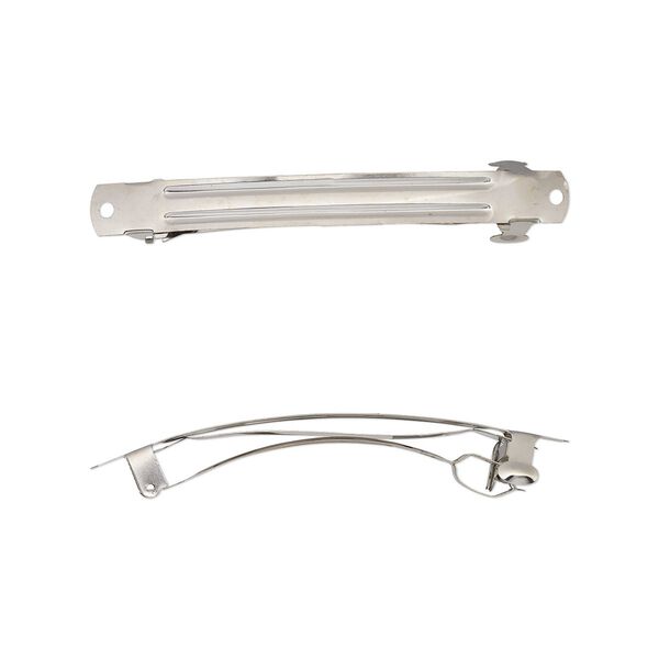 Barrette, nickel-plated steel, 100x10mm with 2 holes. Sold per pkg of 10. image number 0