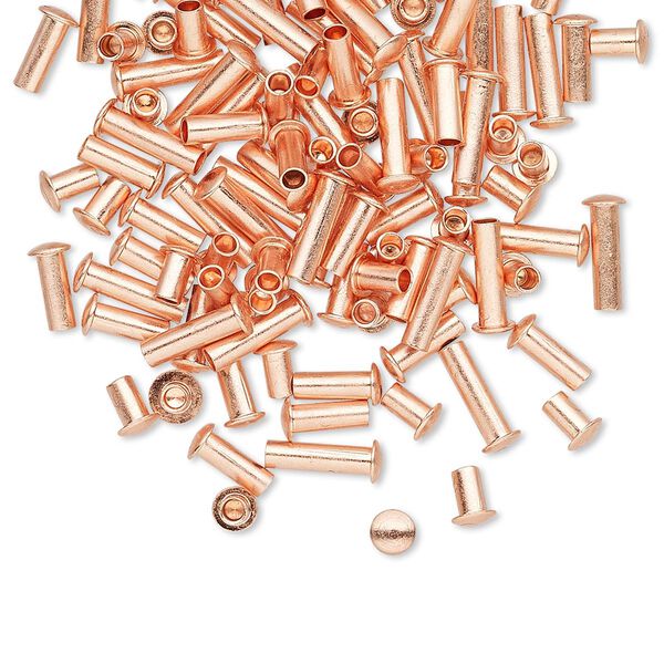 Rivet mix, copper, 3.5x3mm-7.5x3mm with 1.9mm shank. Sold per pkg of 100. image number 0