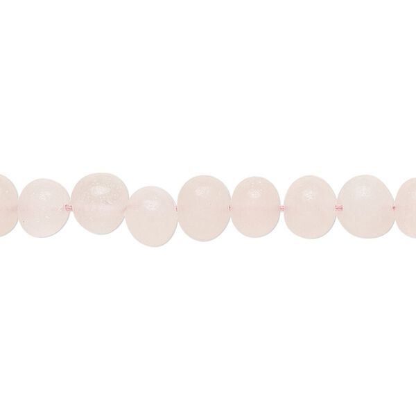 Rose quartz 1pkg1, hand-cut rondelle / round bead natural 14 inch 7x5mm / 6-7mm image number 0