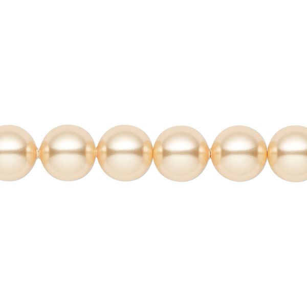 Pearl 250pk gold, Swarovski® 8mm round 5810 image number 0