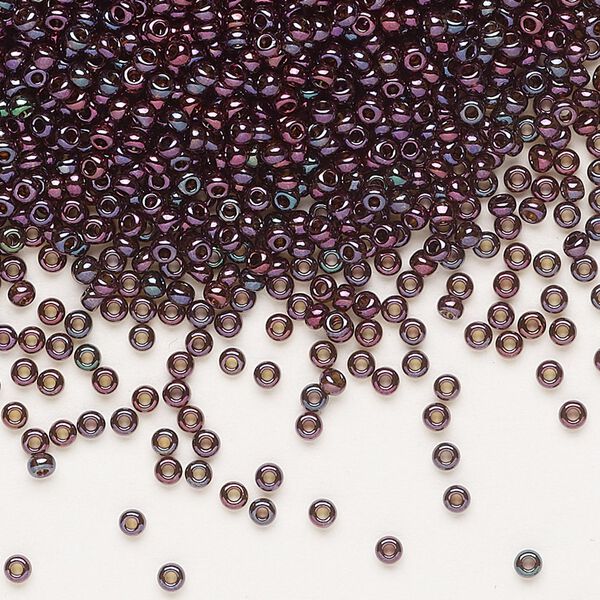 Seed bead, Preciosa Ornela Czech glass, pkg/50g, #11 rocaille, opaque bronze blue iris dark topaz, (19135). image number 0