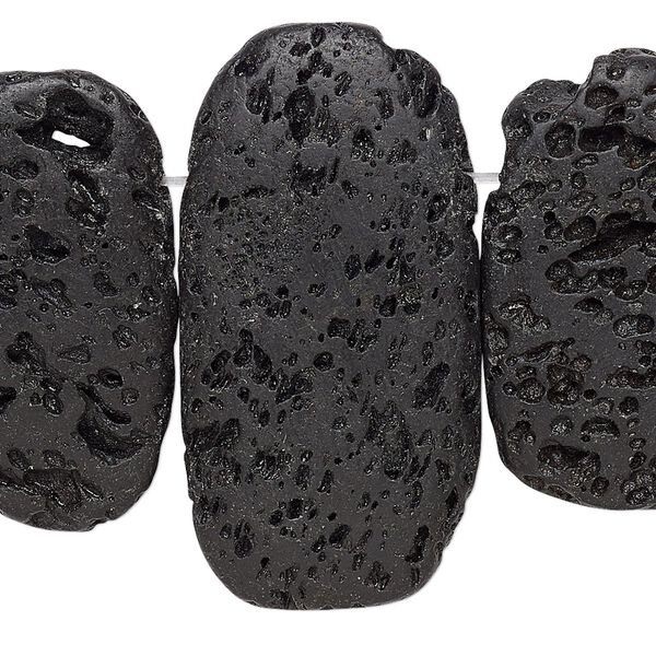 Lava rock 1pkg1, top-drilled irregular oval bead 15.5-16 inch 20x14mm-28x18mm image number 0
