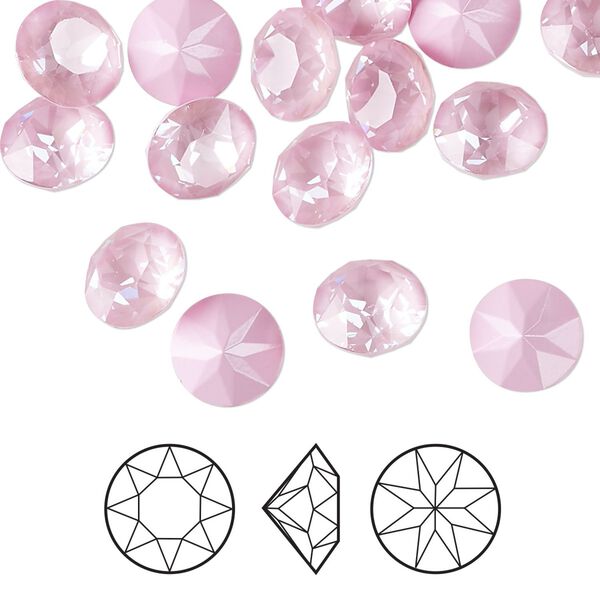 Chaton 144pk crystal soft rose ignite, Swarovski® 8.16 to 8.41mm XIRIUS round SS39 1088 image number 0