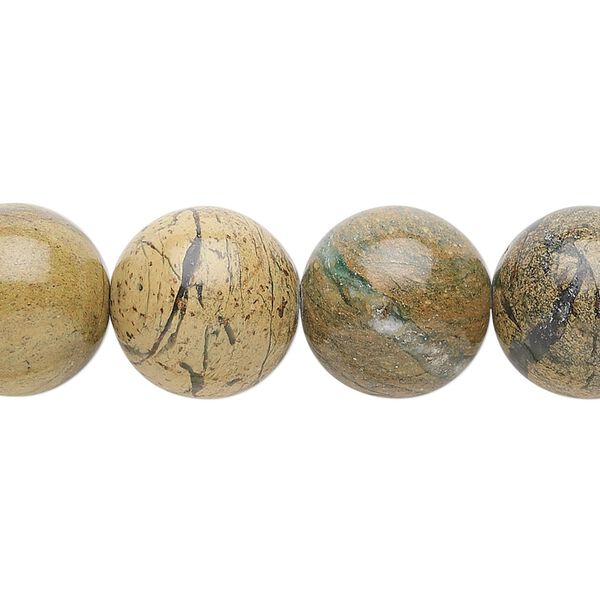 Verdite 1pkg1, round bead natural 15.5-16 inch 14mm image number 0
