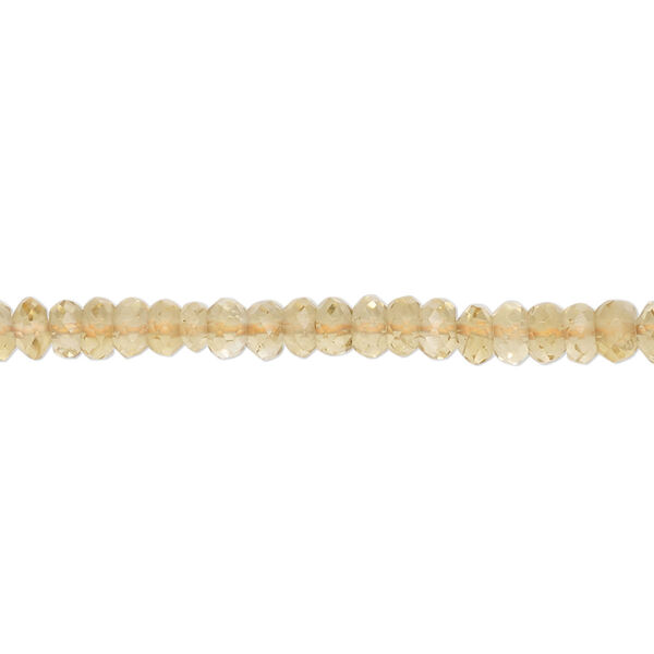 Citrine 1pkg1, hand-cut micro-faceted rondelle bead 13 inch 3x2mm-5x3mm image number 0