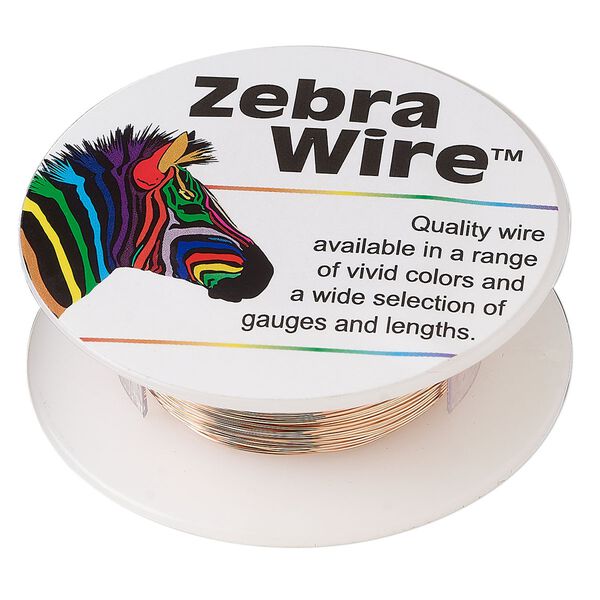 Wire, Zebra Wire™, natural copper, round, 28 gauge. Sold per 40-yard spool. image number 0
