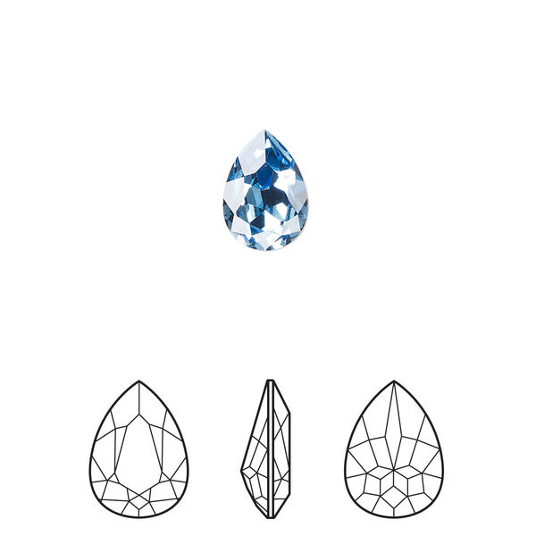 Fancy stone 144pk ice blue foil back, Swarovski® ReCreated™ 10x7mm pear 4320 image number 0
