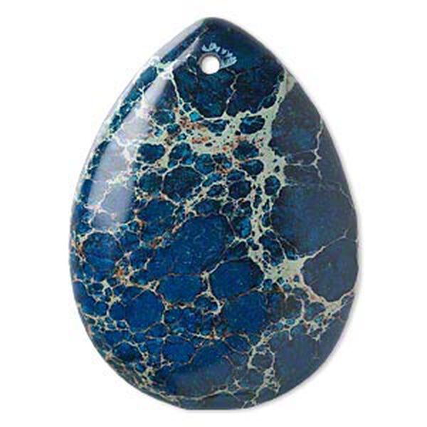 Magnesite 1pkg1, hand-cut flat back teardrop focal 50x37mm image number 0