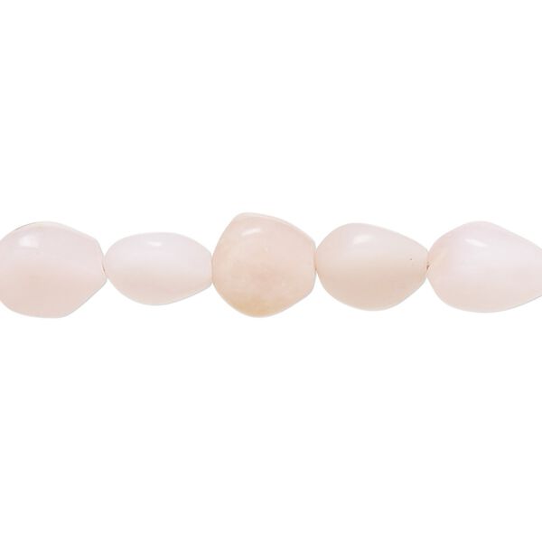 Pink opal 1pkg1, hand-cut puffed teardrop bead natural 8 inch 9x8mm-10x9mm image number 0