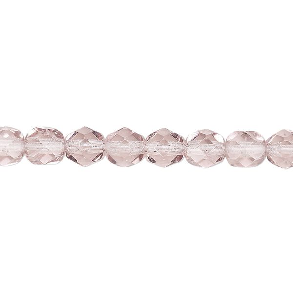Bead, Czech fire-polished glass, transparent lavender, 6mm faceted round. Sold per 15-1/2" to 16" strand, approximately 65 beads. image number 0