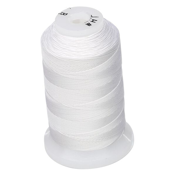 Thread, Purely Silk™, white, size B. Sold per 390-yard spool. image number 0