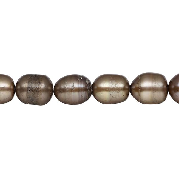 Pearl, cultured freshwater (dyed), light burgundy, 7-9mm rice, D grade, Mohs hardness 2-1/2 to 4. Sold per 15-inch strand. image number 0
