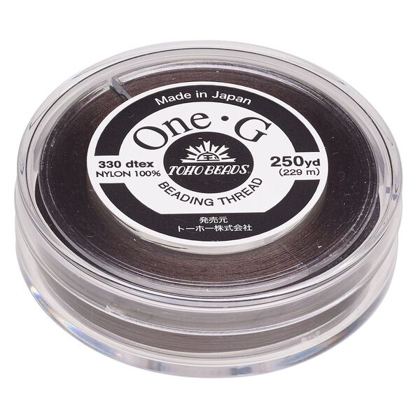 Thread, One-G™, nylon, pkg/250 yards, brown, size 0. image number 0