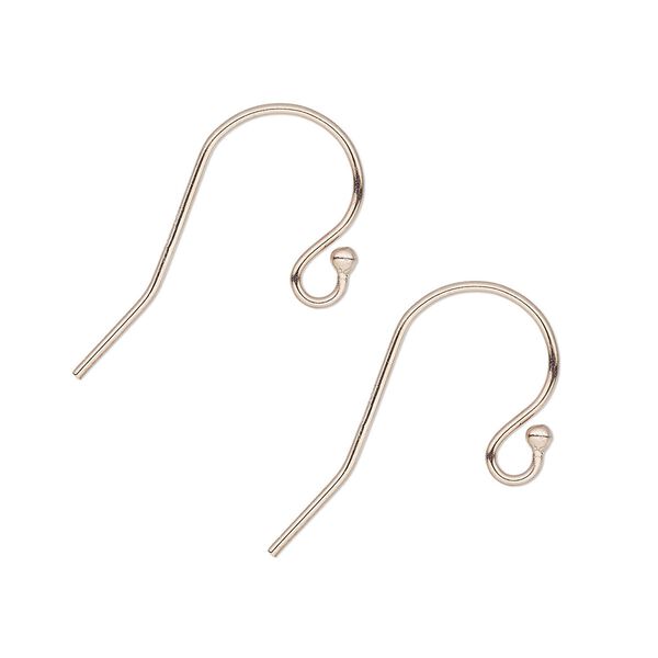 Ear wire fishhook 1pkg2 14Kt rose gold-filled, 11mm / open loop / ball, 22 gauge 1 pair image number 0