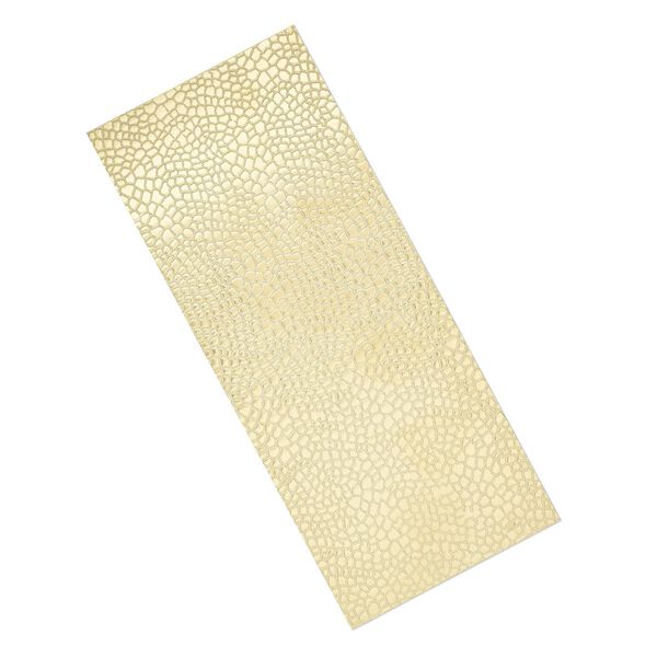 Sheet, brass, 6x2-1/2 inch single-sided rectangle with embossed reptile skin pattern, 24 gauge. Sold individually. image number 0