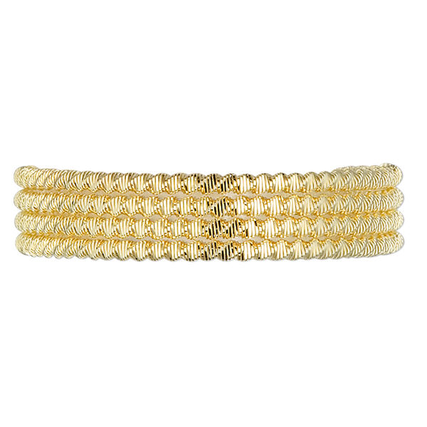 French wire, gold-plated copper, 1.5mm fancy twist. Sold per approximately 13-1/2 to 15 inch strand. image number 0