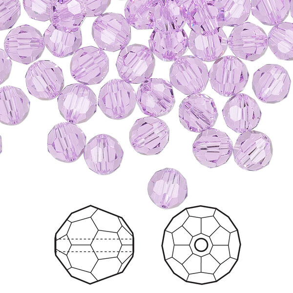 Bead 144pk violet, Crystal Passions® 6mm round 5000 image number 0
