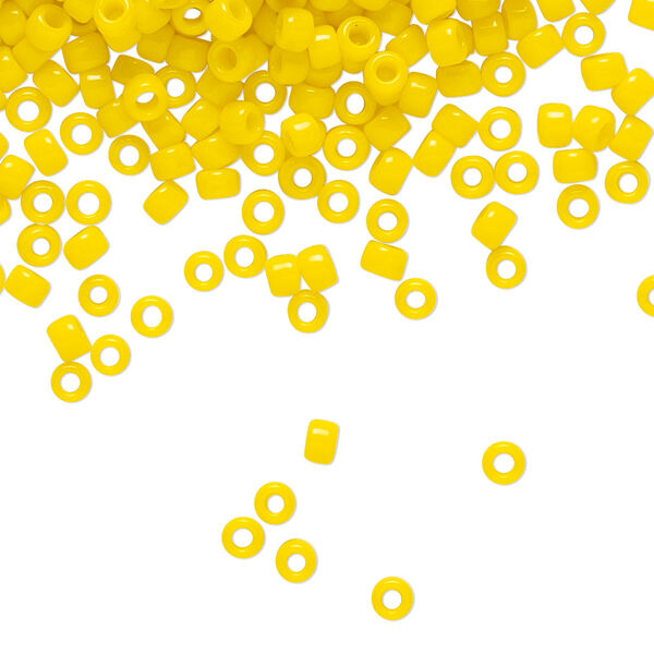 Seed bead, TOHO BEADS®, glass, pkg/50g, #8 round, opaque sunshine (TR-08-42B). image number 0