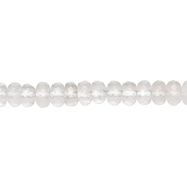Quartz crystal 1pkg1, hand-cut faceted rondelle bead natural 15.5 inch 6x3mm image number 0