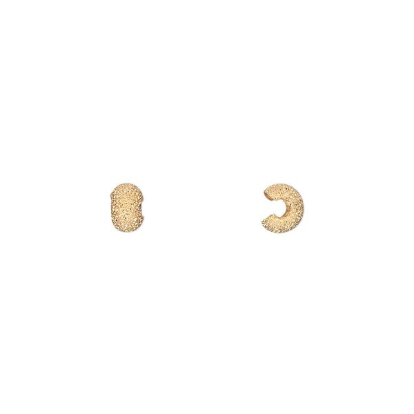 Crimp cover, gold-plated brass, 4mm stardust round. Sold per pkg of 500. image number 0