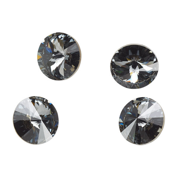 Chaton 144pk crystal silver night foil back, Swarovski® 12mm rivoli 1122 image number 0