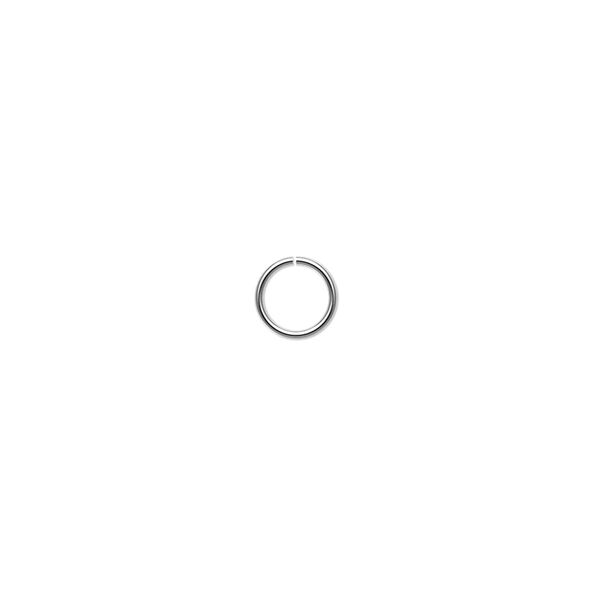 Jump ring, sterling silver, 6mm round, 4.7mm inside diameter, 22 gauge. Sold per pkg of 50. image number 0