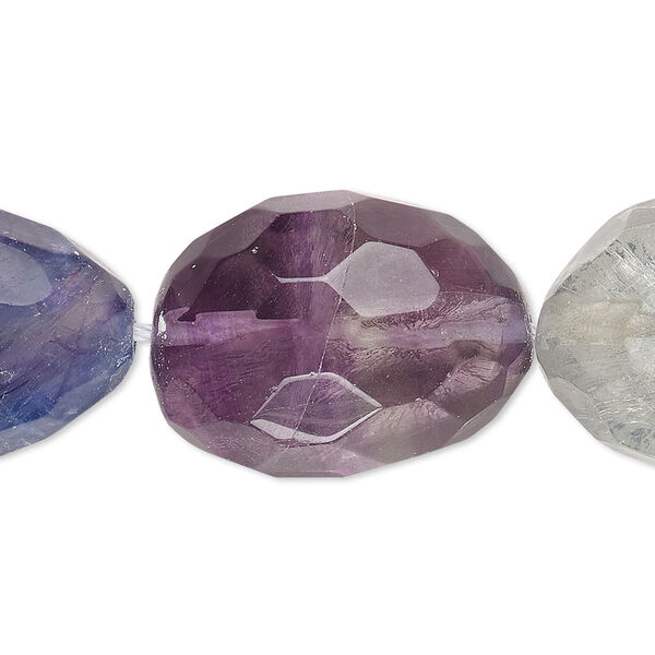 Rainbow fluorite 1pkg1, faceted nugget bead natural 15.5-16 inch large image number 0