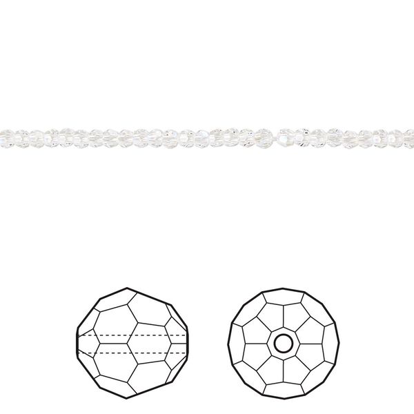 Bead 36pk crystal moonlight, Crystal Passions® 2mm round 5000 image number 0
