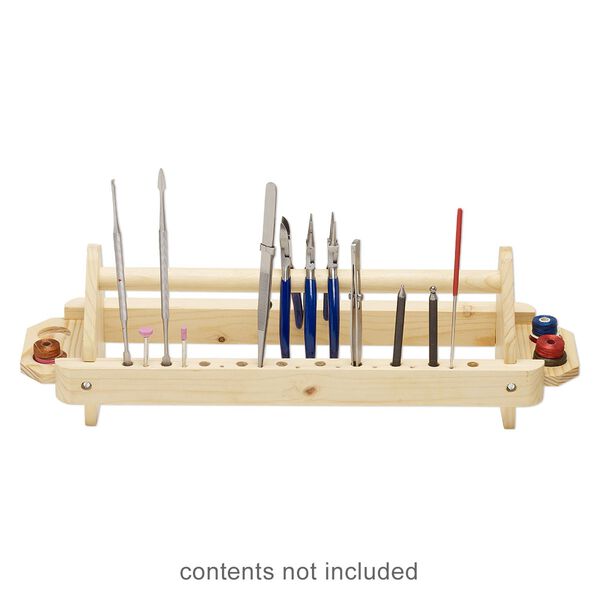Organizer, wood and steel, 16-1/2 x 5 x 4-1/2 inches. Sold individually. image number 0