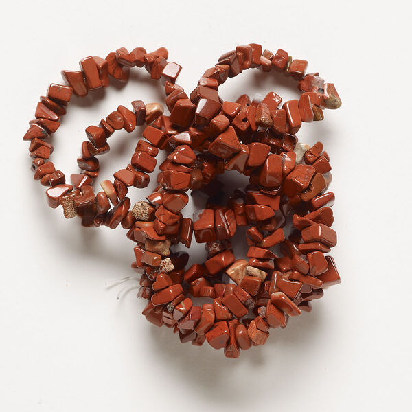 Red jasper 1pkg1, chip bead natural 32 inch small to large image number 0