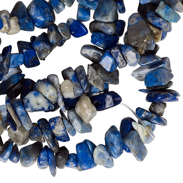 Bead, lapis lazuli (natural), medium chip, Mohs hardness 5 to 6. Sold per 34-inch strand. image number 0