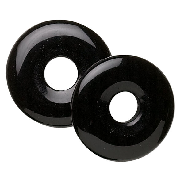 Black onyx 1pkg2, donut focal B grade, 20mm image number 0